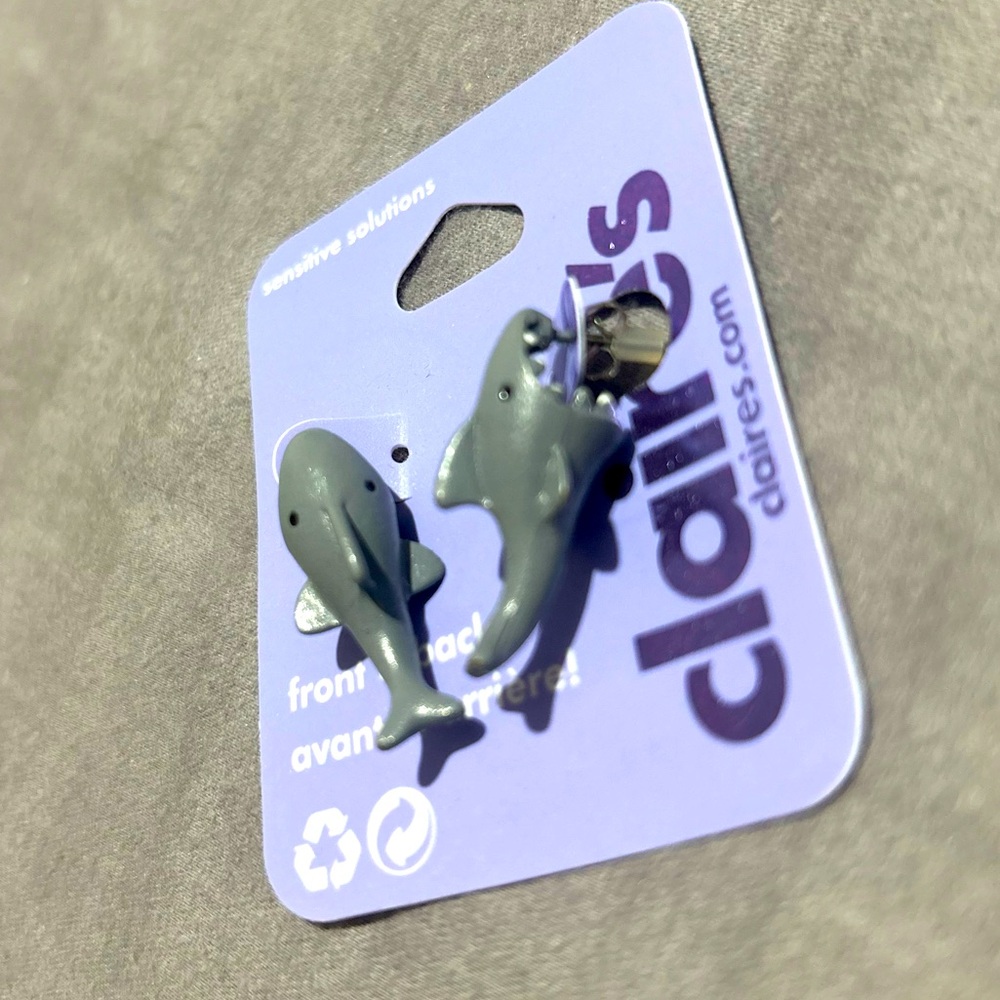 Claires shark bitting earings
